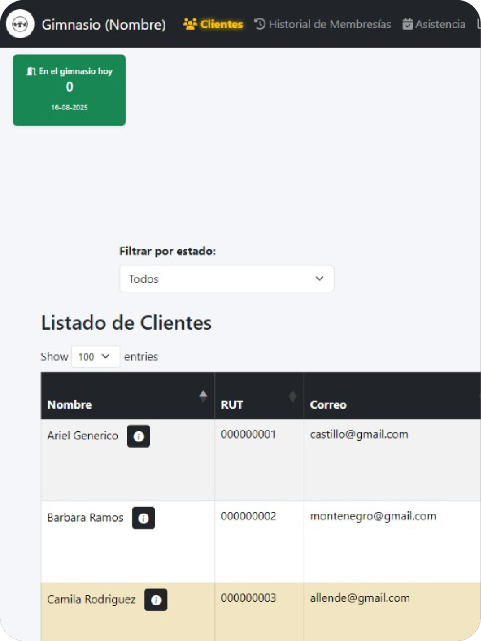 Sistema de Gestion para Gimnasios  2